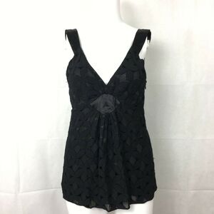 Mint by Jodi Arnold Shirt Womens Sz 0 Black Top‎ Blouse Sleeveless Wool Silky